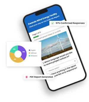 Engage-360 public participation survey on a mobile phone